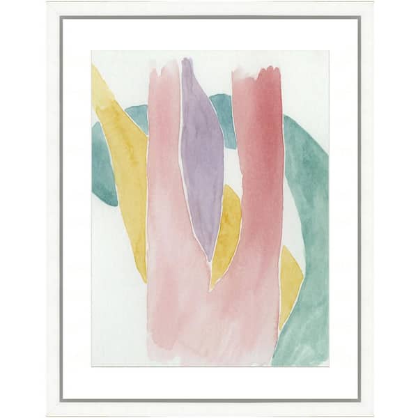 Vintage Print Gallery "Pastel watercolor III" Framed Archival Paper Wall Art (26 in. x 32 in. in full size)