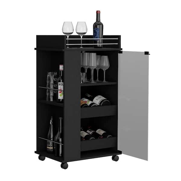 Unbranded Outdoor Grill Cart Cart with Casters, Glass Door and 2-Side Shelf