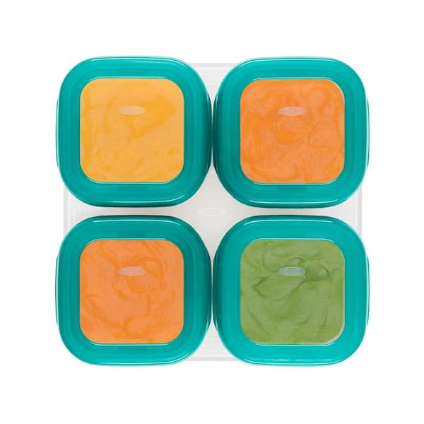 OXO Tot Silicone Baby Blocks, Teal 4 oz.