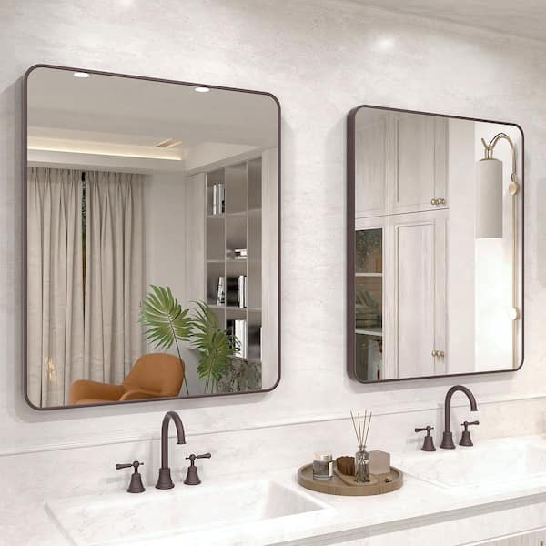 Vista 30 in. W x 36 in. H Rectangular Framed Wall Bathroom Vanity Mirror in Oil Rubbed Bronze