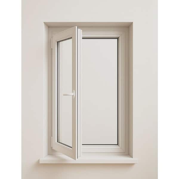 36 in. x 48 in. Wht/Wht, Single Sash, uPVC Triple Pane, Tilt and Turn Window, Replacement/New Construction w/Screen, LH