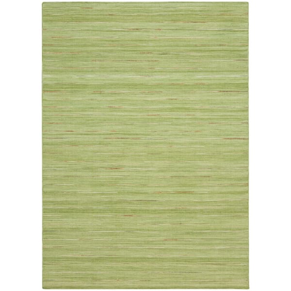Nourison Interweave Green 5 ft. x 7 ft. Solid Ombre Geometric Modern Area Rug