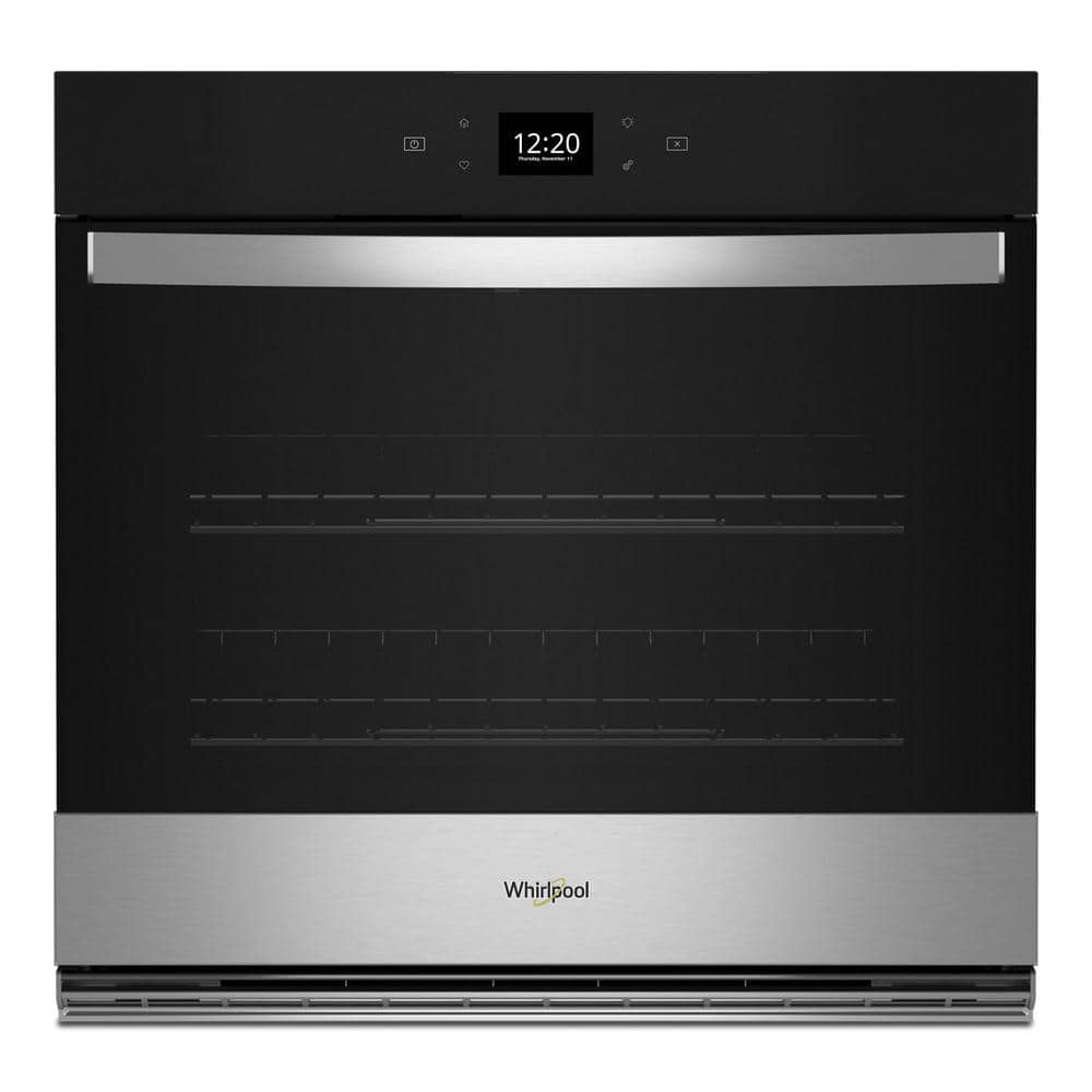Whirlpool 30 in. Single Electric Wall Oven with Convection and Self-Cleaning Fingerprint Resistant Stainless Steel