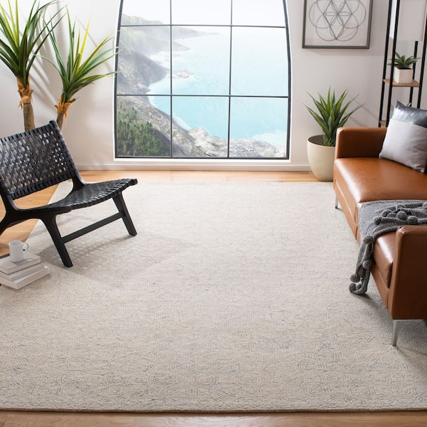 Micro-Loop Silver/Grey 9 ft. x 12 ft. Abstract Geometric Area Rug