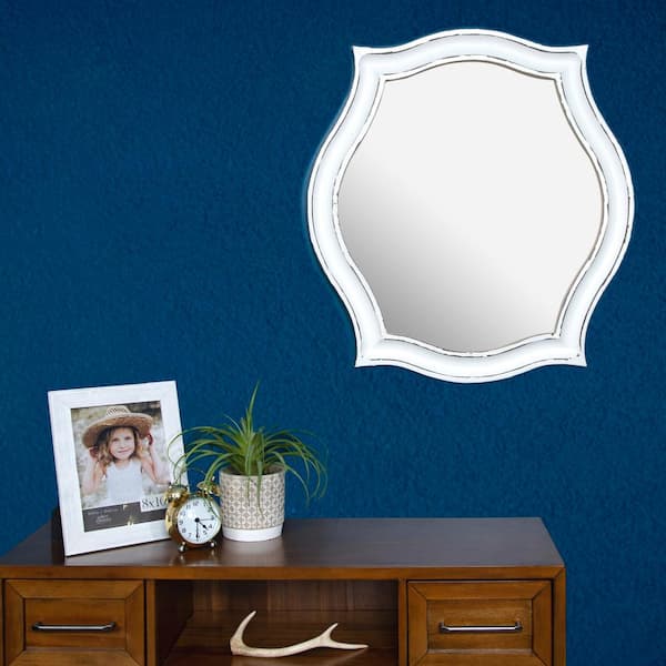 Pinnacle Scallop Oval Whitewash Decorative Mirror