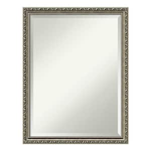 Parisian Silver 20 in. x 26 in. Beveled Rectangle Wood Framed Bathroom Wall Mirror in Silver
