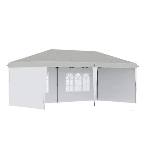 10 ft. x 20 ft. Heavy Duty Pop-Up Canopy Tent w/Sidewalls, UV Protection, Easy Setup for Outdoor Events