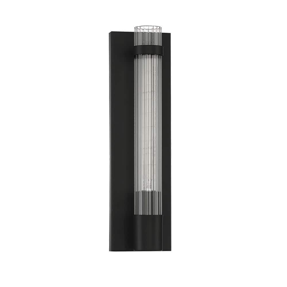 Willmar Matte Black Metal and Glass Wall Sconce