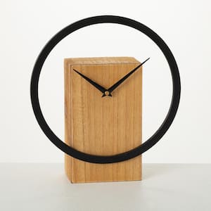 11 in. Brown Ultra-Modern Ring Clock