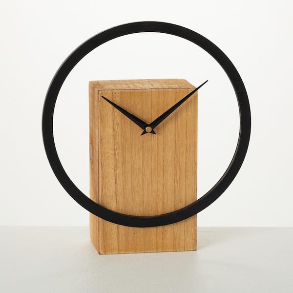 SULLIVANS 11 in. Brown Ultra-Modern Ring Clock