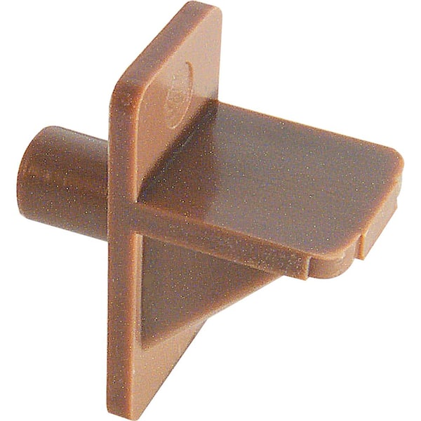 1/2 in. X 1 in. X 1/4 in. Light Brown Plastic Shelf Bracket for Wood Shelving (50-Pack)