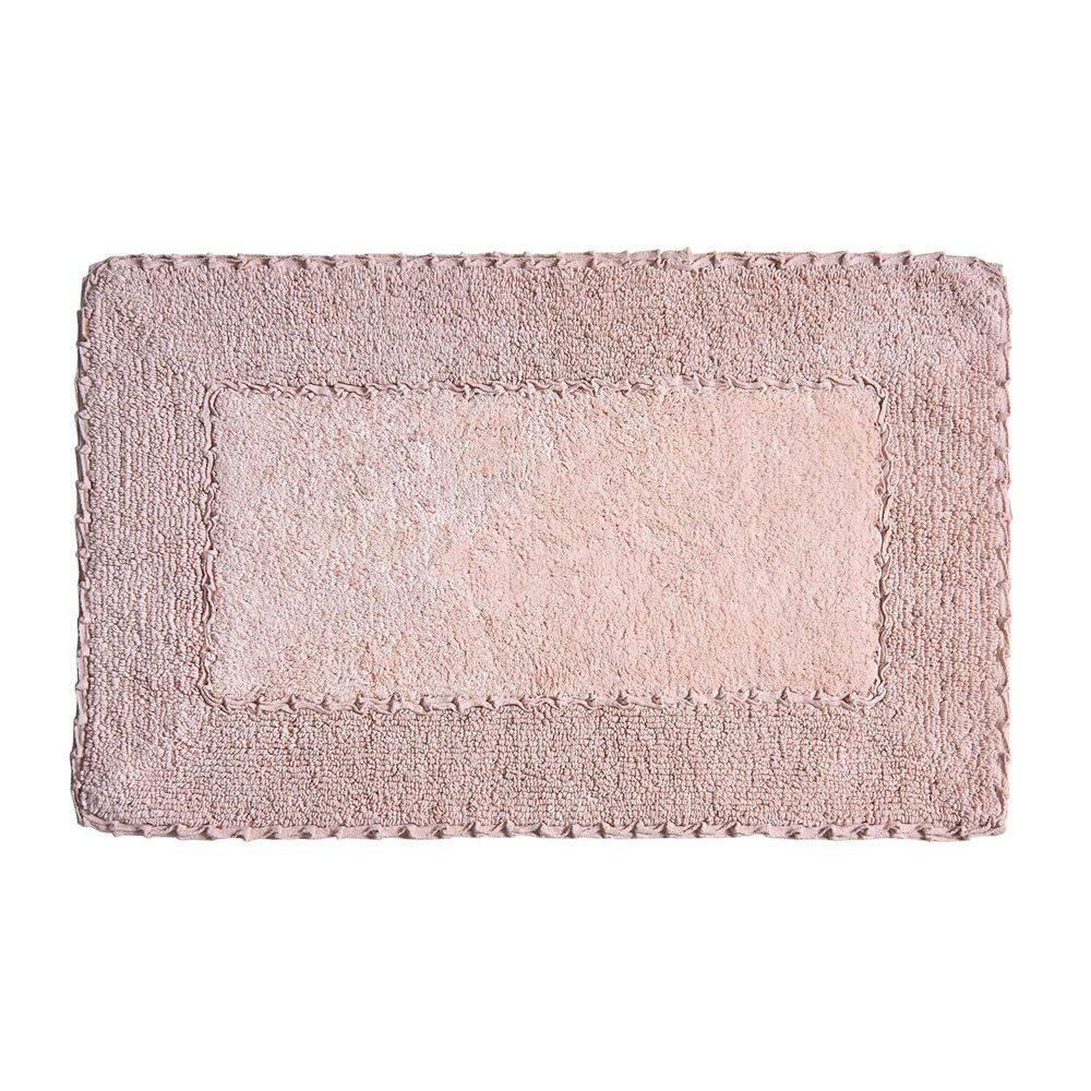 Laura Ashley Ruffle Cotton Border Pink 27 in. x 45 in. Bath Rug ...