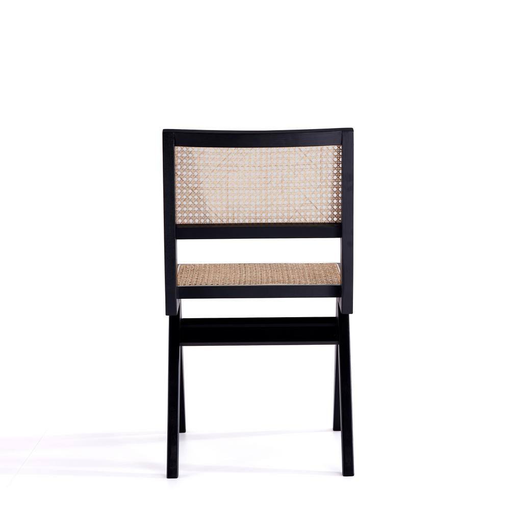 Hamlet Black and Natural Cane Wood Side Chair - Set of 4