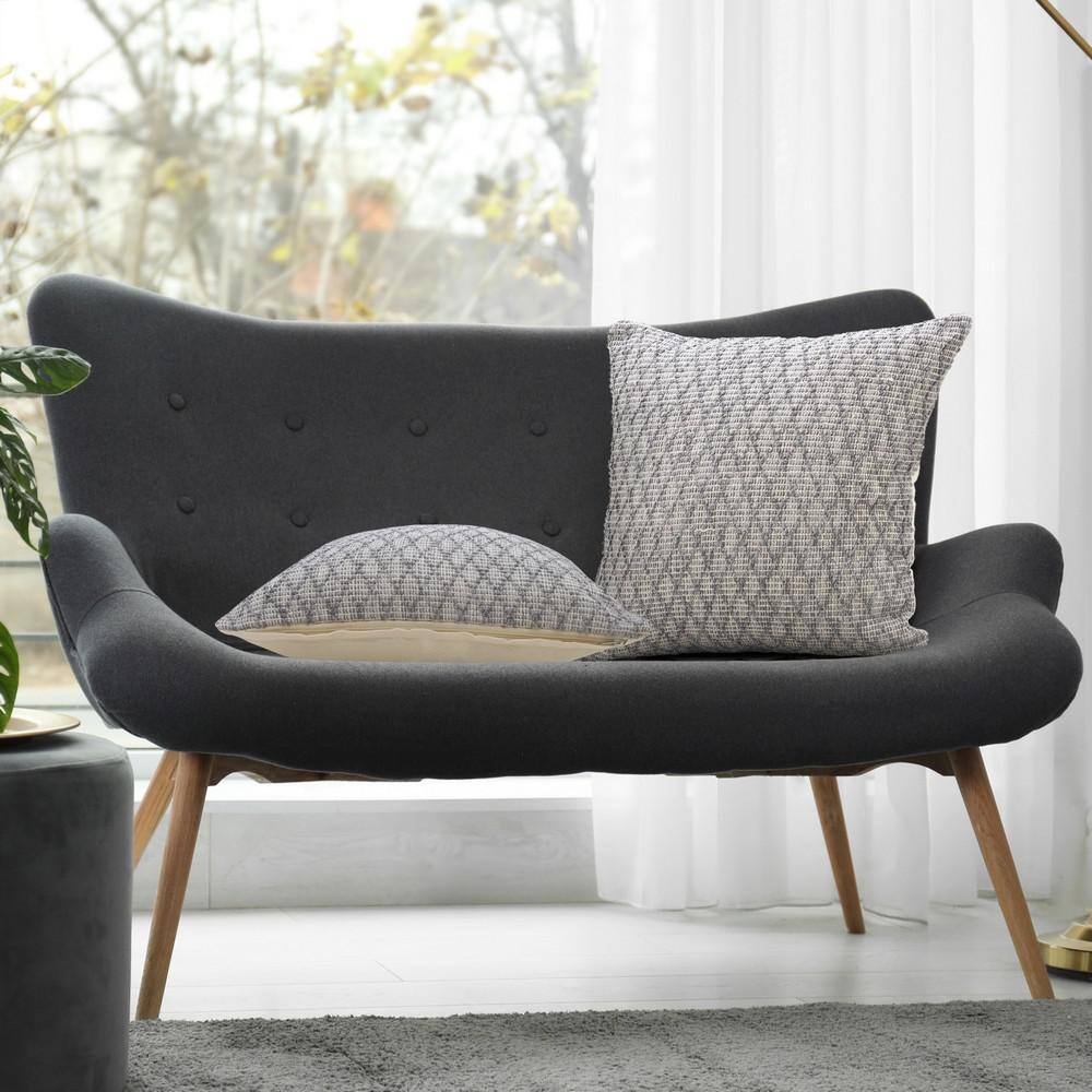 Modern Traditional Diamond Geometric 20" Square Throw Pillow - Gray