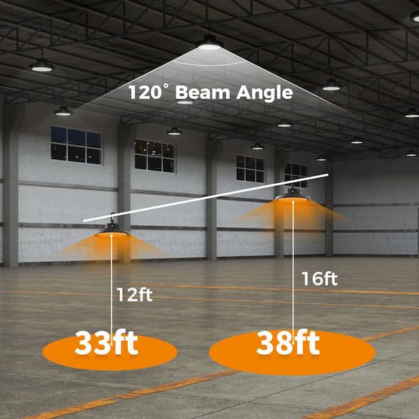 AIKVSXER Black LED UFO High Bay Light for Warehouse, Garage Light