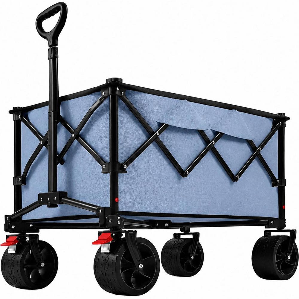 150L Foldable Steel Garden Cart with All-Terrain Wheels, Collapsible Heavy Duty Wagon for Camping, Sports price history on PriceWatchPro