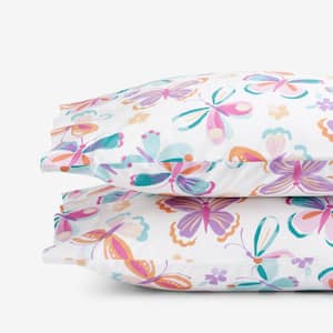 Butterflies Organic Cotton Percale Multi Cotton Standard Pillowcases (Set of 2)