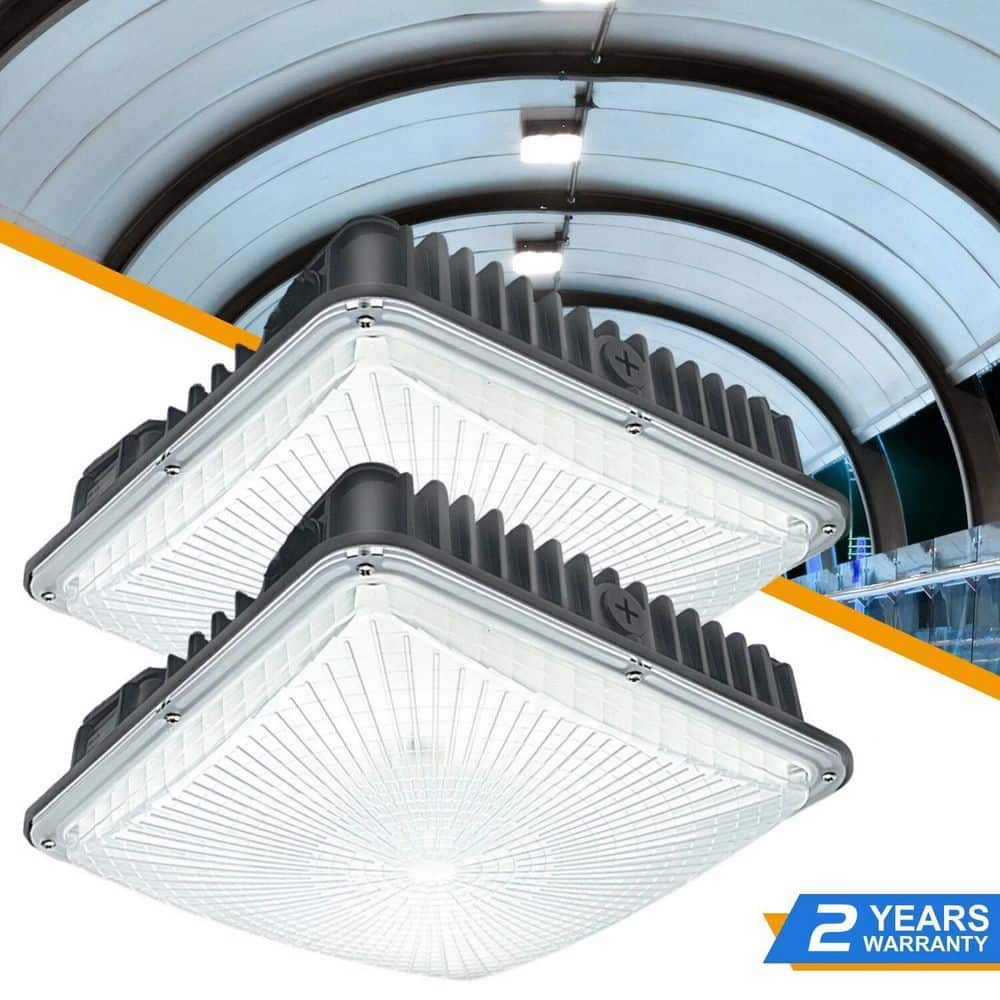 300-Watt Equivalent Integrated Bronze LED Outdoor Security Light Canopy Light 5000K Area Light 8400 Lumens, (2-Pieces) price history on PriceWatchPro