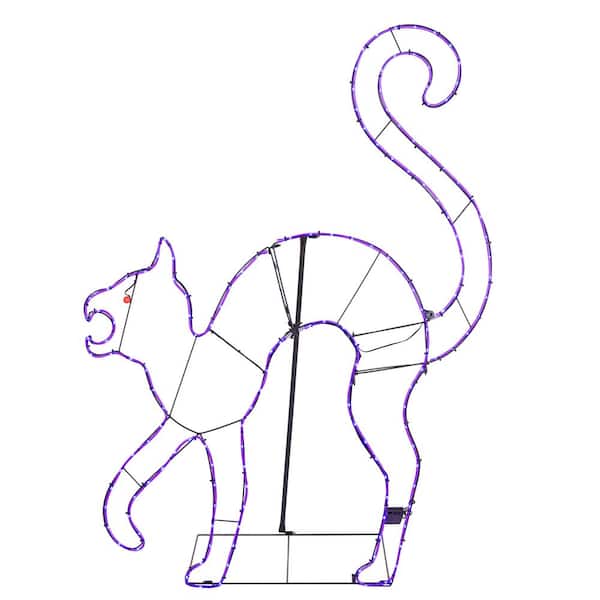 4.5 FT Halloween Classics LED Black Cat Silhouette