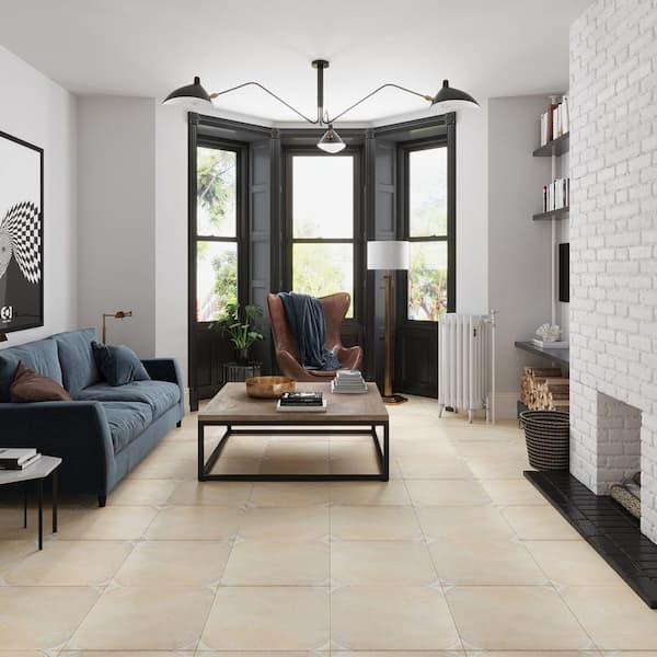Citadel 17.42 in. x 17.42 in. Matte Beige Porcelain Large Format Wall and Floor Tile (14.75 sq. ft./Case) - 7 Pack