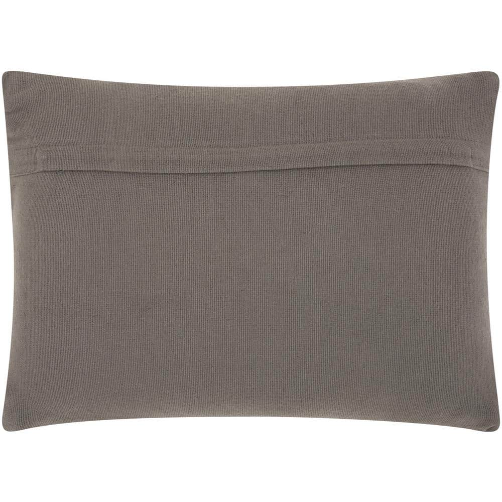 Gray Cotton-Wool Blend Textured Shag Throw Pillow Set