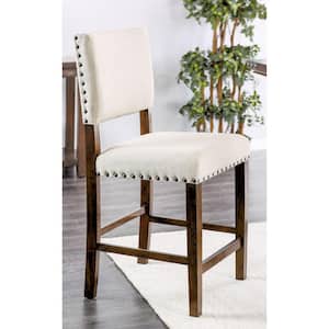 Gomti Brown Cherry Nail Head Trim Counter Height Chair (Set of 2)