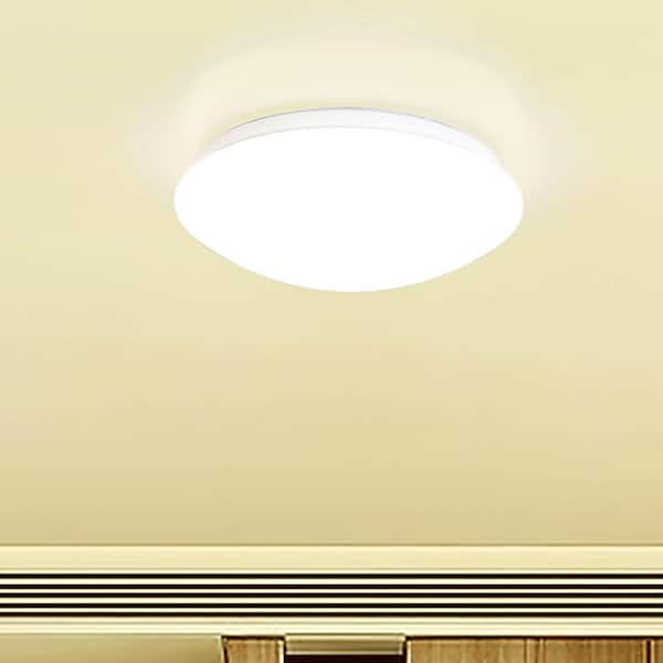 10 in. Integrated LED White Mushroom Flush Mount Ceiling Light 3000K