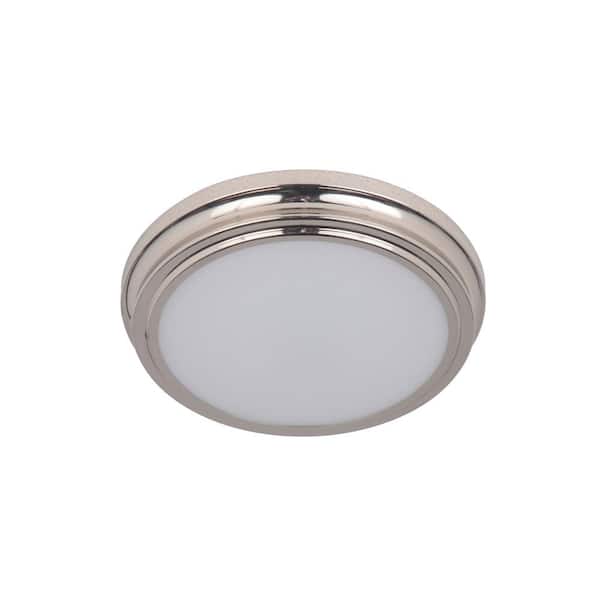 CRAFTMADE X66 Flush Mounts 9 in. 1-Light Brushed Nickel Integrated LED Flush Mount Ceiling Light with Frosted Polycarbonate Shade