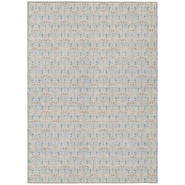 Chantille Machine Washable Indoor/Outdoor Abstract ACN3065 Linen 9 ft. x 12 ft. Area Rug