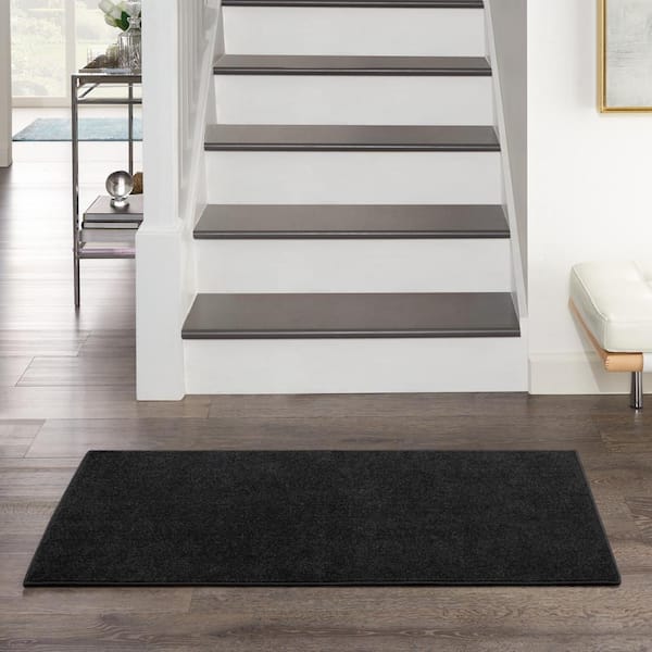 Essentials doormat 2 ft. x 4 ft. Black Solid Indoor/Outdoor Patio Kitchen Area Rug