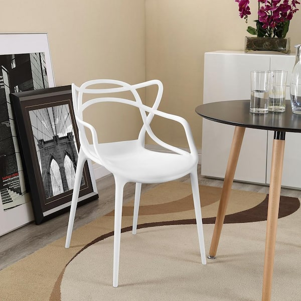 Entangled White Dining Arm Chair