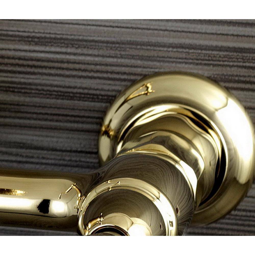 Polished Brass Wall Mount Double Handle Faucet
