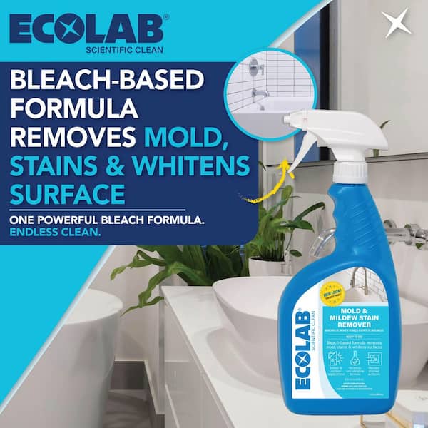 32 oz. Mold and Mildew Stain Bleach Powered Remover, Scrub Free Formula for Bathroom, Kitchen, Pool, Patio