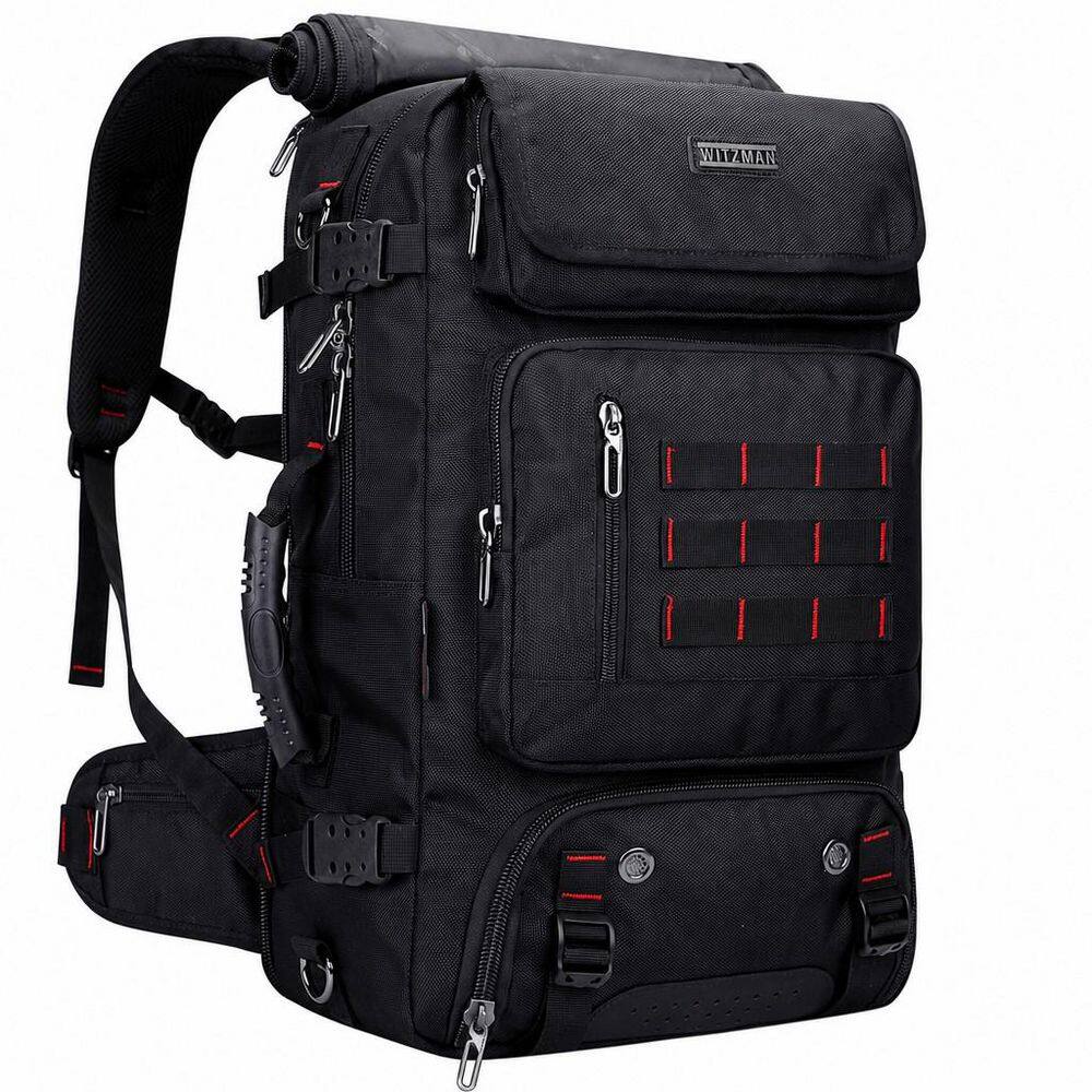 20.5 in. Black Carry on Travel Backpack, Convertible Nylon Duffle Bag, Luggage Backpack for Men