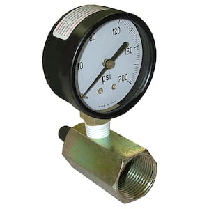 200 PSI Sillcock/Water or Gas Test Gauge Assembly with 2 in. Face