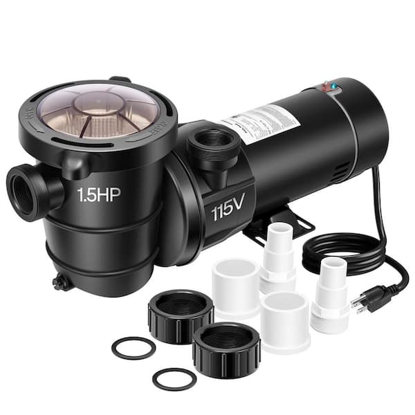 1.5 HP 8350 GPH 3450 RPM Powerful Above Ground Swimming Pool Pump with Strainer Basket