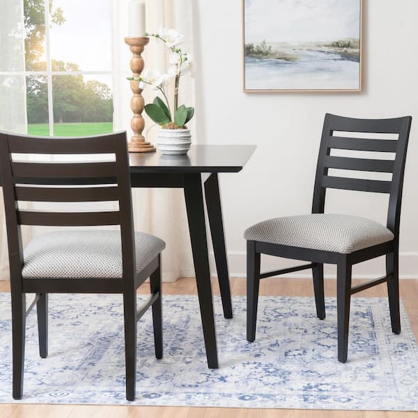 Lila Black Fabric Dining Side Chair Set of 2