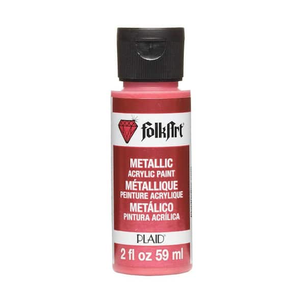 FolkArt 2 oz. Bright Red Metallic Craft Paint