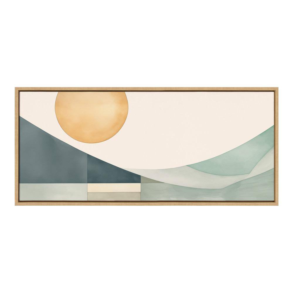 Natural Abstract Geometric Coastal Landscape Canvas Art, 18x40