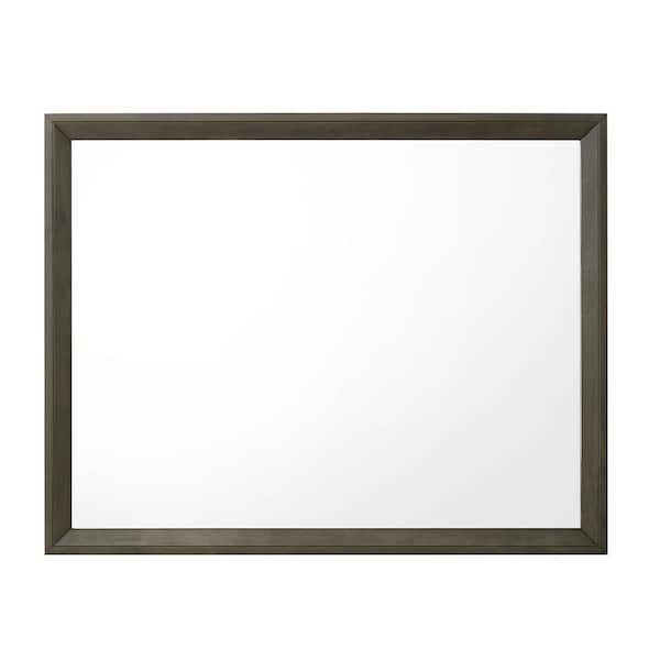 Acme Furniture Ilana 1 in. x 35 in. Modern Square Framed Gray Finish Decorative Mirror