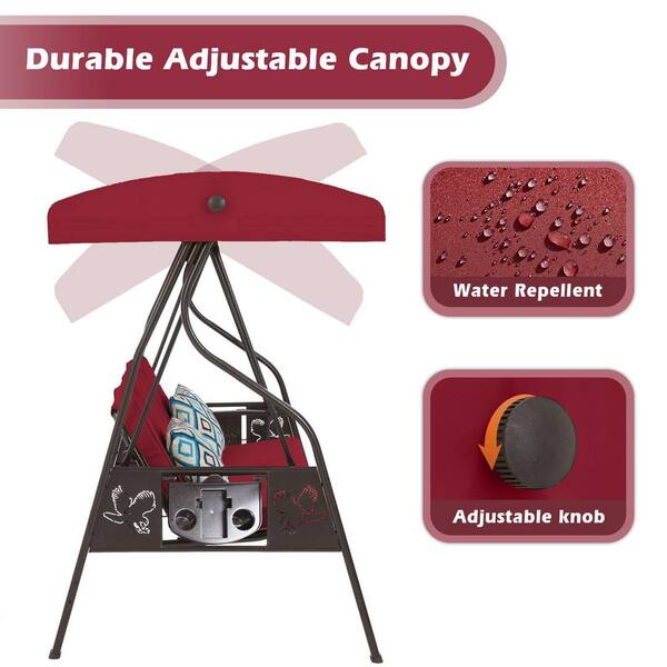 swing 　　no3 ZZW 3-Person Metal Patio Swing Outdoor with Adjustable Backrest