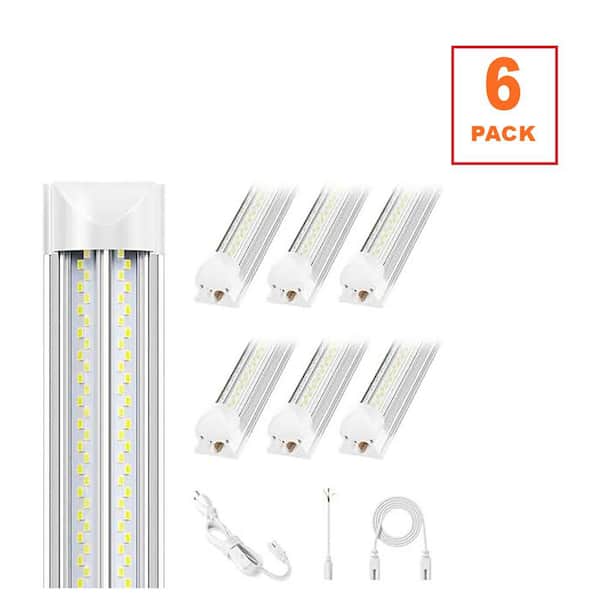 8ft 100-Watt LED Shop Light, Super Bright 15000LM, Linkable for Garage, Warehouse, Basement, Storage Area, 6-Pack