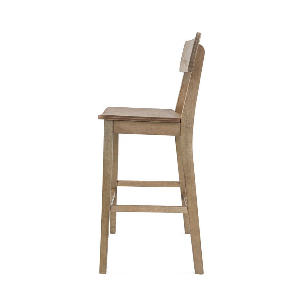 Torino 45'' Rustic Gray Acacia Wood Bar Stool