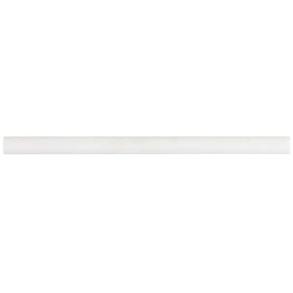 Bianco Dolomite White 0.75 in. x 12 in. Honed Marble Pencil Liner Tile Trim