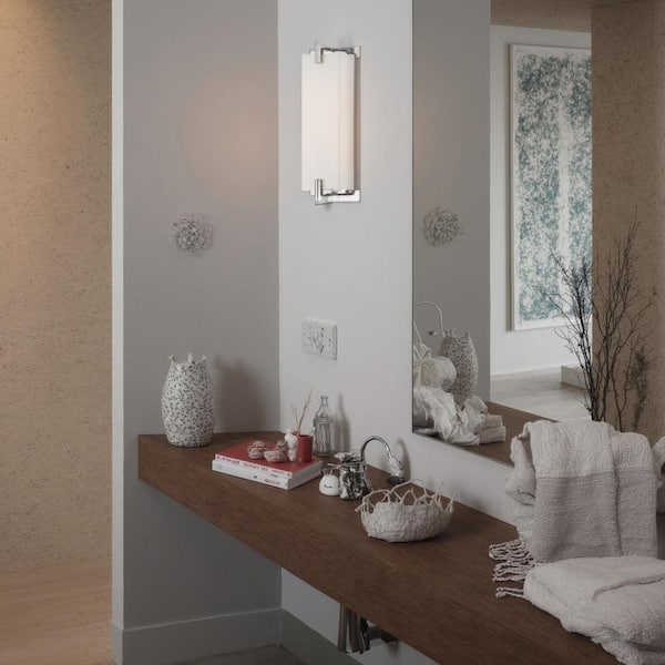 Cubism 20-Watt Chrome Integrated LED Wall Sconce