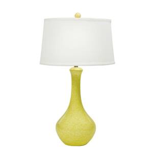 30.5 in. Reactive Yellow Ceramic Table Lamp