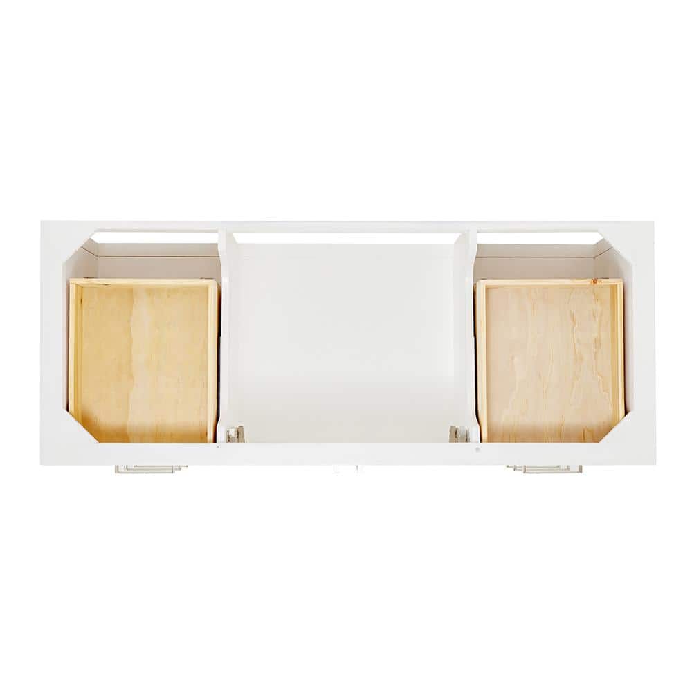 Magnolia 55" White Solid Wood Single Vanity with Carrara Top