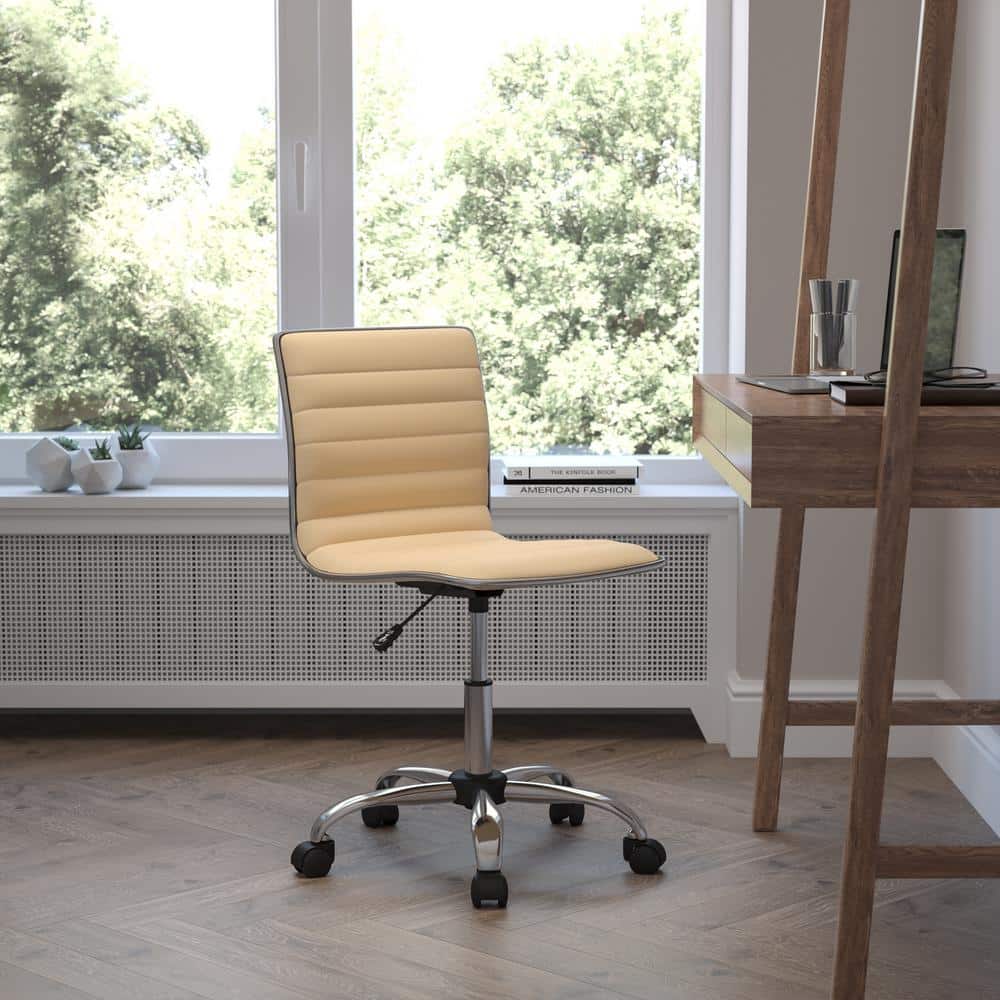 Vinyl Swivel Office Chair in Tan