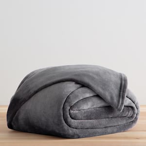 Grey Full Polyester Fleece Blanket