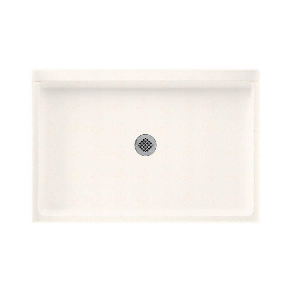 Baby's Breath Solid Surface Rectangular Shower Base with Center Drain